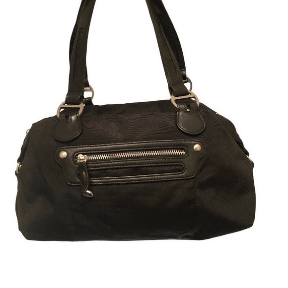 Tumi black nylon leather purse bag purse
